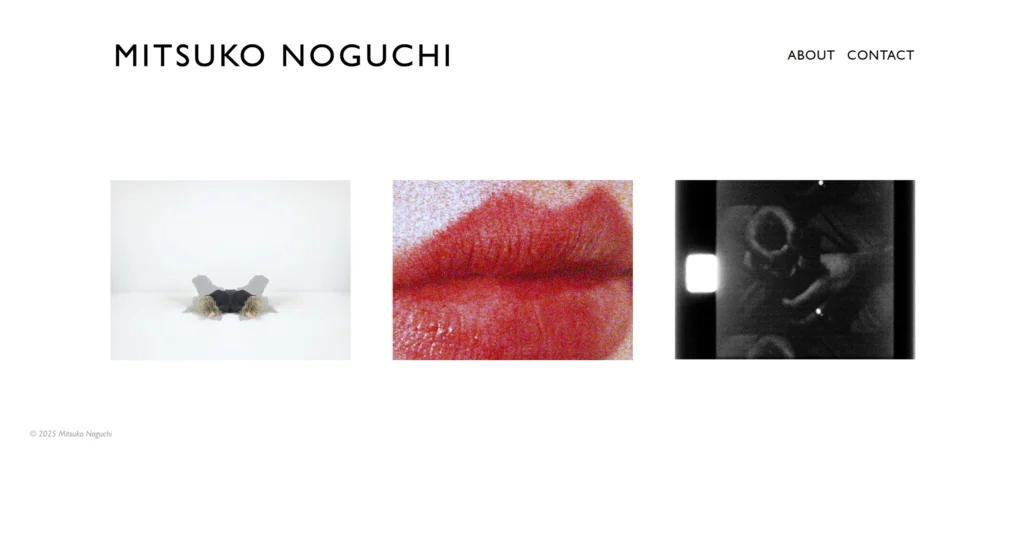 A screenshot of the homepage of a Toronto Based artist's website. Website made by Hammer and Pixel - Small Business Digital Marketing.