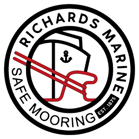 a logo for Richards Marine Safe Mooring, a worldwide marine furniture company. Website made by Hammer and Pixel - Small Business Digital Marketing.