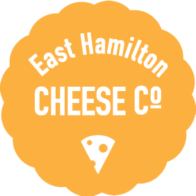 a logo for East Hamilton Cheese Company, a Hamilton based independent cheese store. Website made by Hammer and Pixel - Small Business Digital Marketing.